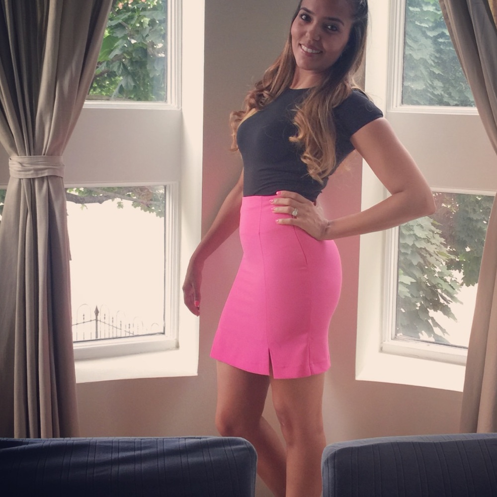 ASOS Hot Pink High Waist Mini Skirt